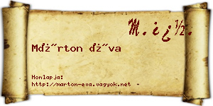 Márton Éva névjegykártya