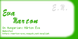 eva marton business card